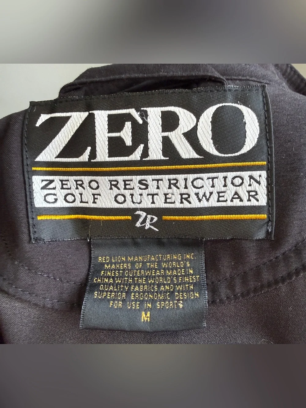 Zero Restriction Golf Pullover Windshirt Black Performance Jacket Size M